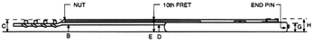 Bass - top view for measurements