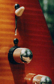 Close up of the knob/switches